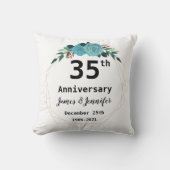 35th Wedding Jubileum Aangepaste namen en Jaar Kussen (Voorkant)