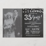 35th Wedding Jubileum Chalkboard Foto Kaart<br><div class="desc">35th Wedding Jubileum Uitnodiging met aangepaste foto. Chalkboard Achtergrond. Koord lichten. Zwart-Wit. 1e, 2e, 3e, 4e, 5e, 10e, 15e, 20e, 25e, 30e, 35e, 40e, 45e, 50e, 55e, 60e, 65e, 70e, 75e, 80e, om het even welke jaren. Volwassen verjaardag. Vrouw of Man Man Birthday Party. Voor verdere aanpassing, te klikken gelieve...</div>