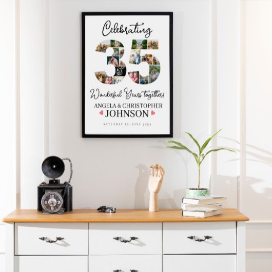 35th years of Marriage parel Jubileum Foto Poster