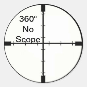 360 Geen bereik Video Game Joke Crosshairs FPS Ronde Sticker