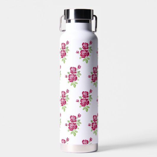 360 Roos Print Waterfles (Voorkant)