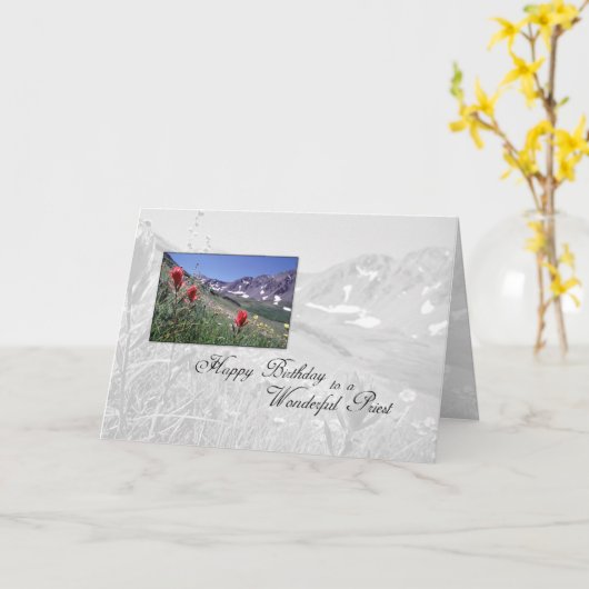 3615 Verjaardag Priester Berg Bloem Kaart (Gele Bloem)