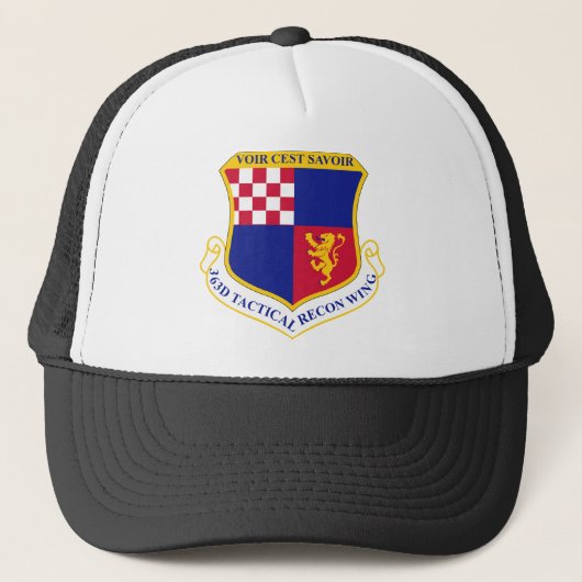 363rd Tactical Recon Wing - ZIEN IS WETEN Trucker Pet (Voorkant)