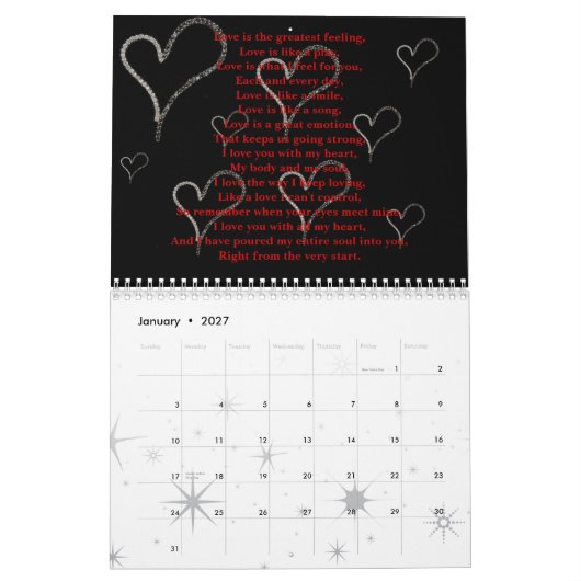 365 dagen liefde kalender (Jan 2027)