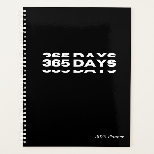 365 dagen zwart 2025 Planner (Voorkant)