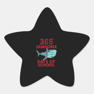 365 Jawsome Days School Shark Masker 100th Day Ster Sticker