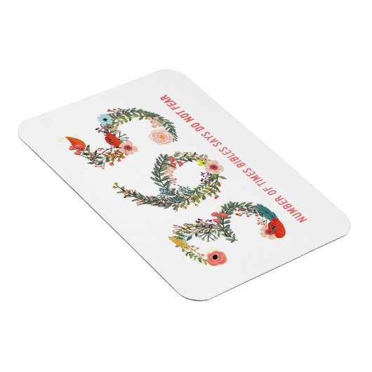 365 keer, niet vrezen, Floral Art Poster Magneet (Rechterzijde)