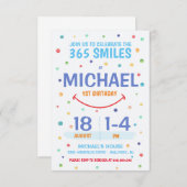 365 Smiles Invitation 1st Birthday (Voorkant / Achterkant)