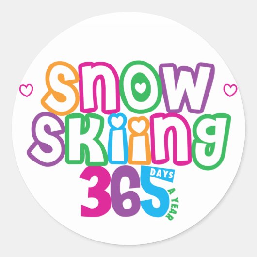 365 Sneeuwkiën Ronde Sticker (Voorkant)