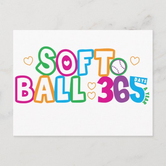 365 Softball Briefkaart (Voorkant)