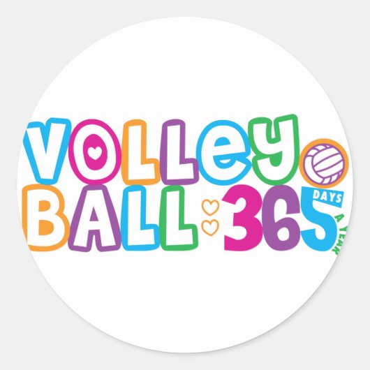 365 Volleybal Ronde Sticker (Voorkant)