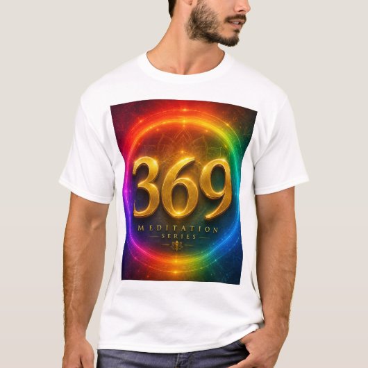 369 Meditatie Serie Goud | Tesla 3-6-9 Methode T-shirt (Voorkant)