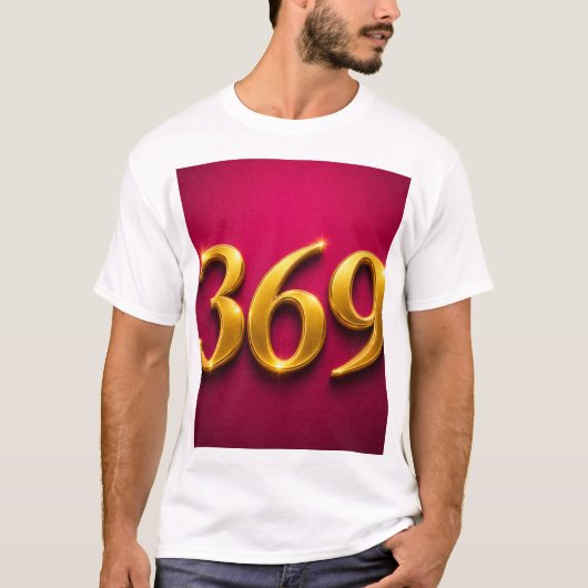 369 Wet van Aantrekking Gouden Nummers T-shirt (Voorkant)