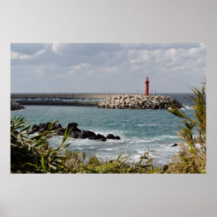 36×24 Jeju-do Zuid-Korea Vuurtoren Foto Afdruk Poster