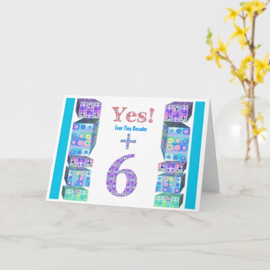 36 46 56 66 76 86 96 Jaar Jong! Gelukkige verjaard Kaart (Gele Bloem)