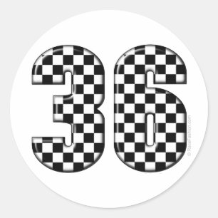 36 auto het rennen aantal ronde sticker