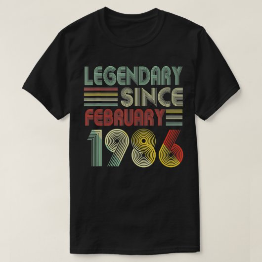 36 Bday Decorations Legendary Sinds februari 1986 T-shirt (Design voorkant)