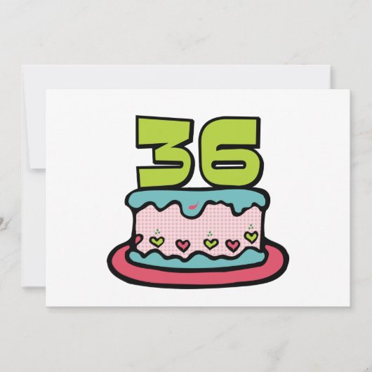 36 de Cake van de Verjaardag van éénjarigen Kaart (Voorkant)