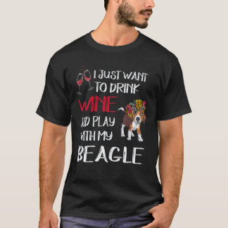 36 Drink Wijn En Speel Met Mijn Beagle T-shirt