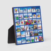 36 Foto Raster Collage Donkerblauw Fotoplaat (Voorkant)