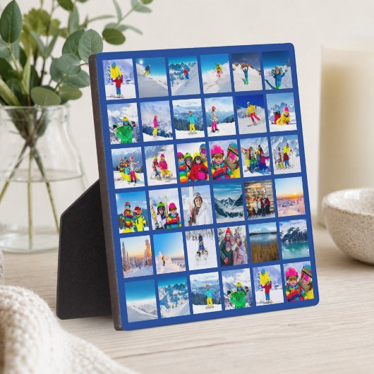 36 Foto Raster Collage Donkerblauw Fotoplaat