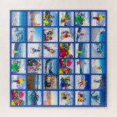 36 Foto Raster Collage Donkerblauw Legpuzzel (Horizontaal)