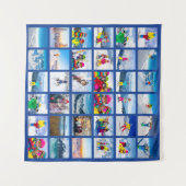 36 Foto Raster Collage Donkerblauw Wandkleed (Voorkant (horizontaal))