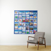 36 Foto Raster Collage Donkerblauw Wandkleed (In situ)