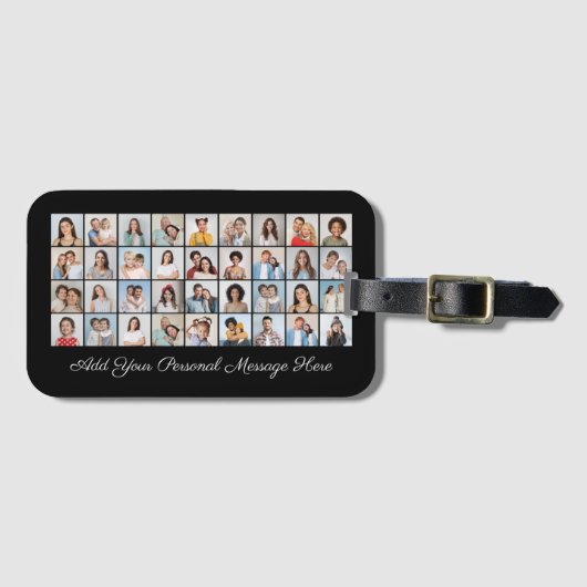 36 Fotocollage Voeg je eigen groet toe Bagagelabel (Voorkant (horizontaal))