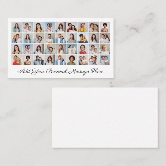 36 Fotocollage Voeg uw bewerkbare kleur op de groe Visitekaartje (Voorkant / Achterkant)