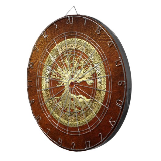 [36] Golden Celtic Tree of Life Dartbord (Voorkant Rechts)