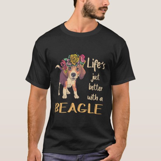 36 Het Leven Is Net Beter Met Een Beagle T-shirt (Voorkant)