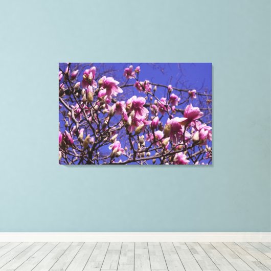 36-inch x24-inch roze magnolia canvas afdruk (Insitu (Houten vloer))