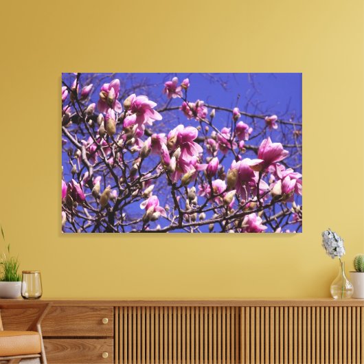 36-inch x24-inch roze magnolia canvas afdruk (Insitu (Woonkamer))