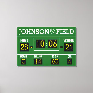 36-inch x 24-inch persoonlijk Football scorebord Canvas Afdruk