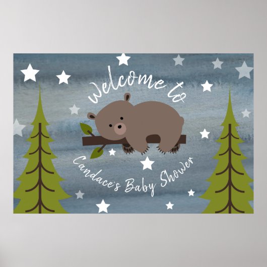 36-inch x 24-inch stijlvol Beer Baby shower Poster (Voorkant)