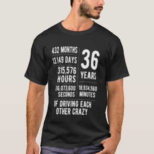 36 Jaar Getrouwd Grappige 36e Huwelijksverjaardag T-shirt