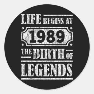 36 jaar oud 1989 Geboorte van de legende 36ste ver Ronde Sticker