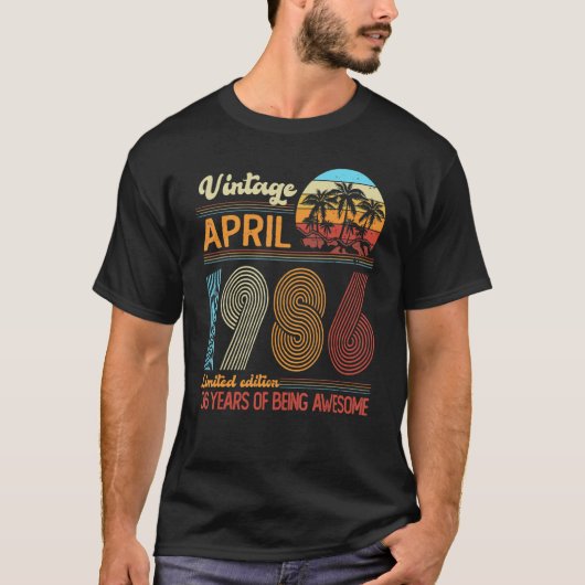 36 Jaar Oud  April 1986 36e Dag T-shirt (Voorkant)