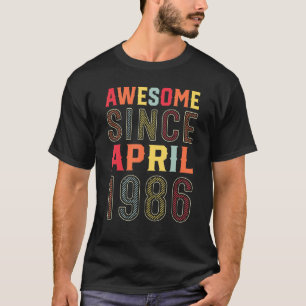 36 jaar oud Geweldige sinds april 1986 36e verjaar T-shirt