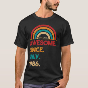 36 jaar oud Geweldige sinds mei 1986 36e verjaarda T-shirt