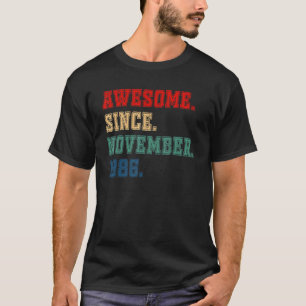 36 jaar oud Geweldige sinds november 1986 36e milj T-shirt