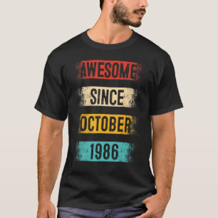 36 jaar oud Geweldige sinds oktober 1986 36e geboo T-shirt
