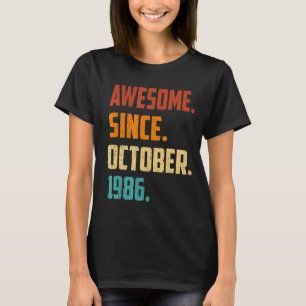 36 jaar oud Geweldige sinds oktober 1986 36e geboo T-shirt