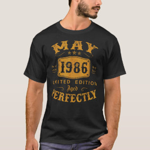 36 jaar oud mei 1986 36e verjaardag t-shirt