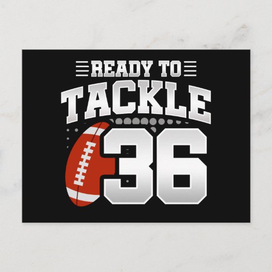 36 Jaar Oud Tackle Football Party 36e Verjaardag Briefkaart (Voorkant)