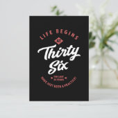 36 jaar oude bruistocht RSVP kaartje (Staand voorkant)