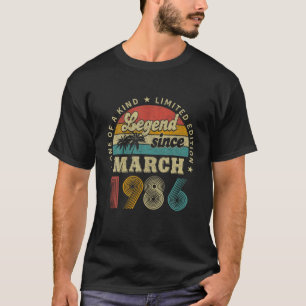 36 jaar oude Gifts legend sinds maart 1986 Birthda T-shirt