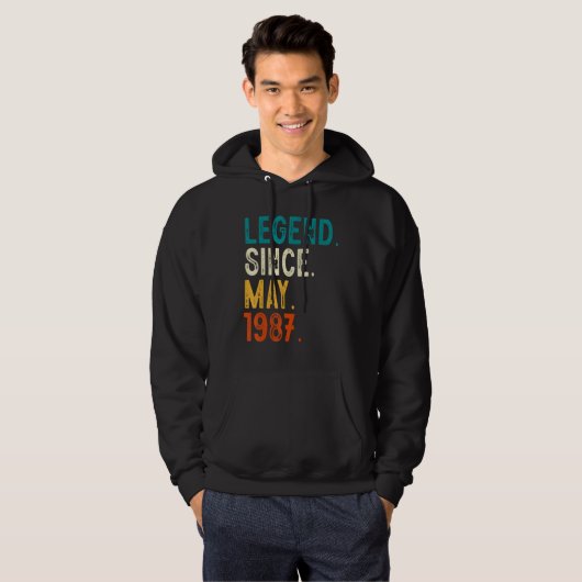 36 jaar oude legende sinds mei 1987 36e verjaardag hoodie (Voorkant volledig)
