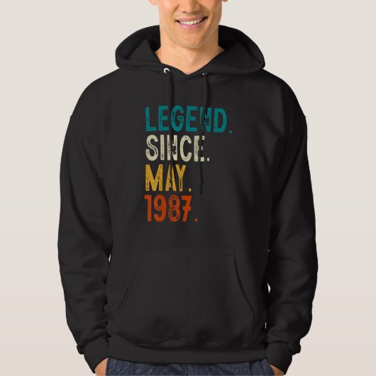 36 jaar oude legende sinds mei 1987 36e verjaardag hoodie (Voorkant)